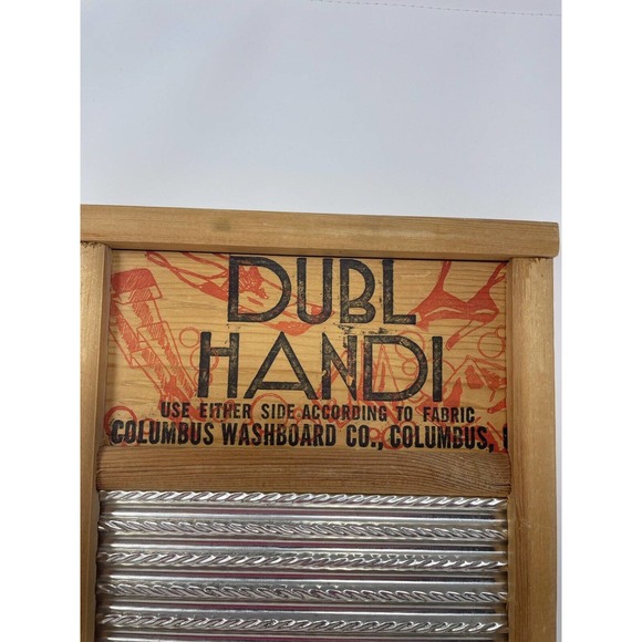 Vintage Dubl Handi Washboard Co Columbus Ohio Wash Board 18" X 8 5/8" Primitive - Picture 2 of 10